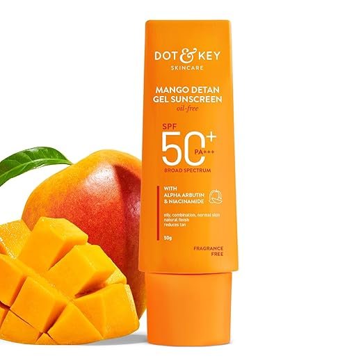 Dot & Key Mango + Detan Gel Sunscreen (Oil Free), SPF 50+ PA+++ 80gm
