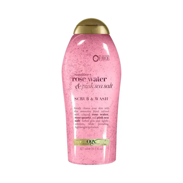 Ogx Rose Water & Pink Sea Salt Scrub & Wash