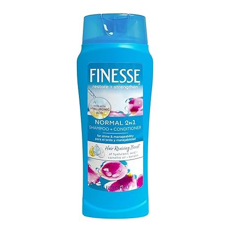 FINESSE Self Adjusting 2 in 1 Texture Enhancing Shampoo and Unisex Conditioner, 13 Ounce