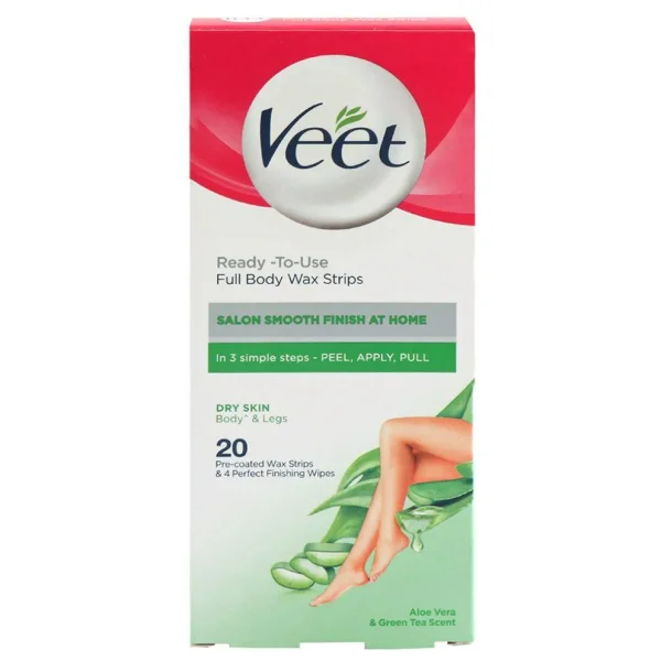 Veet Wax Strips For Dry Skin – 20 Strips