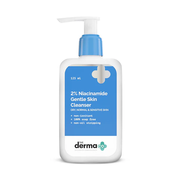 The Derma Co 2% Niacinamide Gentle Skin Cleanser for Sensitive, Dry & Normal Skin- 125 ml