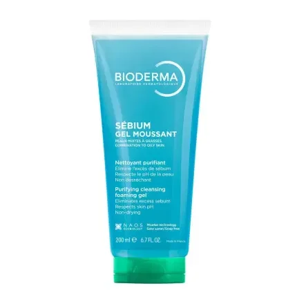 Bioderma Sebium Gel Moussant Purifying Cleansing Foaming Gel 200ml In BD