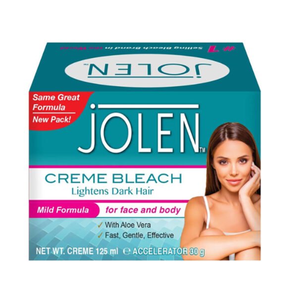 Jolen Creme Bleach Mild Formula For Face & Body (Creme 125ml, Accelerator 30gm)